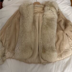 Authentic vintage beige fox stole